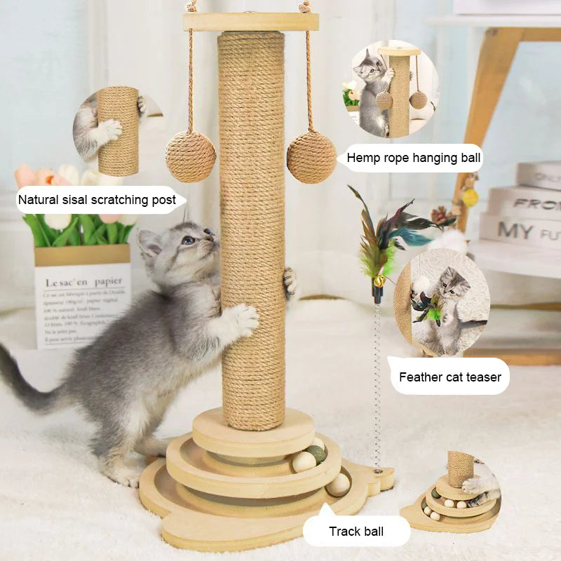 Durable Non Shedding Cat Claw Post With Scratching Ball