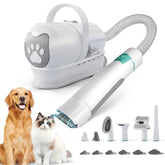 Dog Grooming Vacuum Kit 7 in 1, Cat & Dog Hair Vacuum Brush for Shedding - Includes Rollers, Deshedding Mitts, Nail & Paw Trimmer