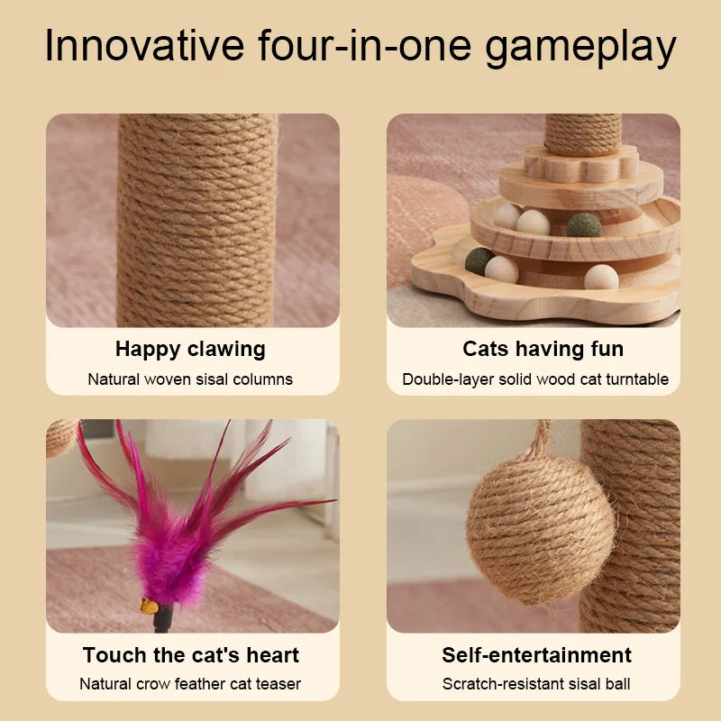 Durable Non Shedding Cat Claw Post With Scratching Ball