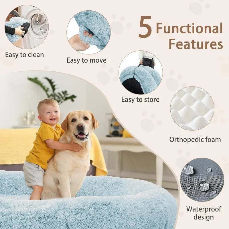 ROOMTEC Human Dog Bed, 71''x45''x12'' Size Fits Adult and Pet Washable Giant People Dog Bed 10 CM Thick Memory Foam Large