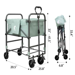 DishyKooker Folding Dog Bath Tub With Rolling Cart And Grooming Station