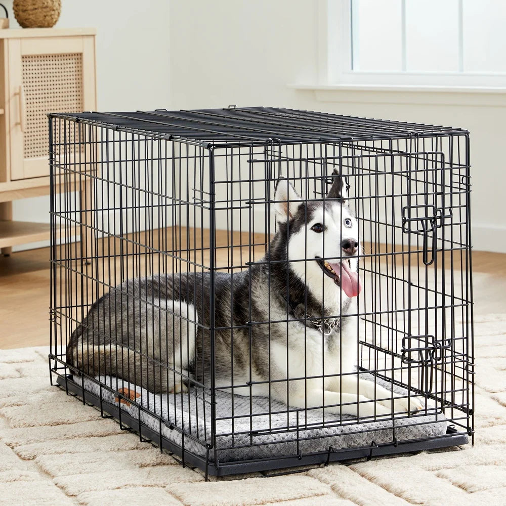 Cozy Dog Crate Mat 30 Inch Padded Cushion Plush Foam Support Soft Fabric Machine Washable Bolstered Pet Bed