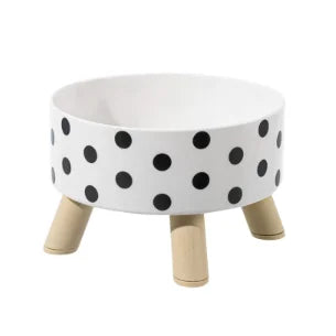 Pet cat and dog bowl polka-dot plaid stainless steel anti-slip easy to clean indoor and outdoor