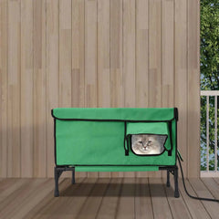 Heated Cat House With Adjustable Timer And Anti Scratch Pad