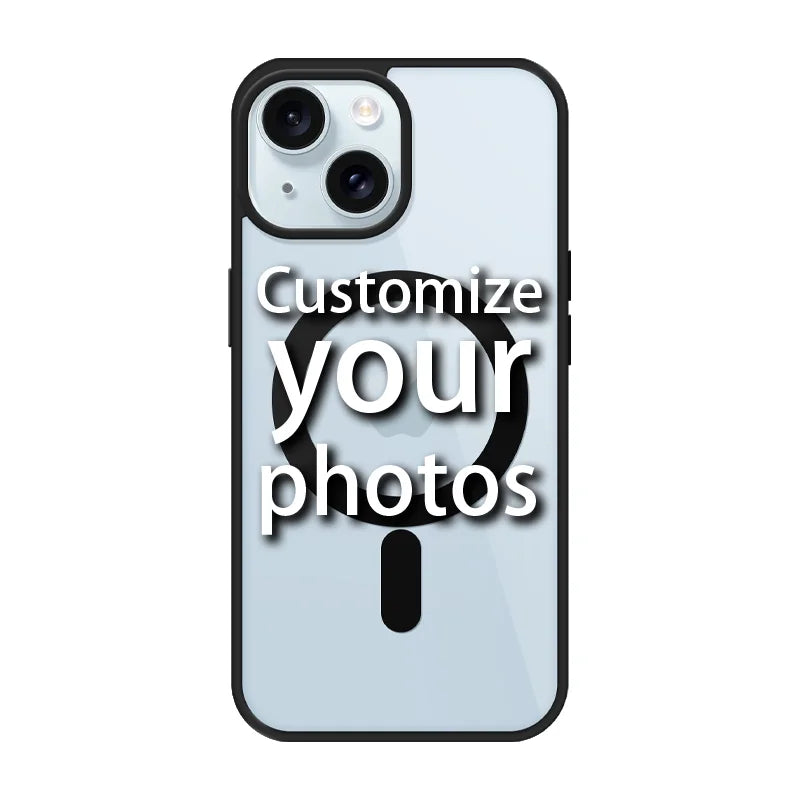 Magnetic Pattern Customized Acrylic Matte Phone Case For iPhone16 15 14 13 12 11 Pro Max XS Shockproof birthday gift pet dog