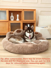 1 piece of bear paw-shaped plush pet bed, warm, breathable, and lined with plush, suitable for cats and dogs of all sizes to sleep deeply and safely on, for use in all seasons