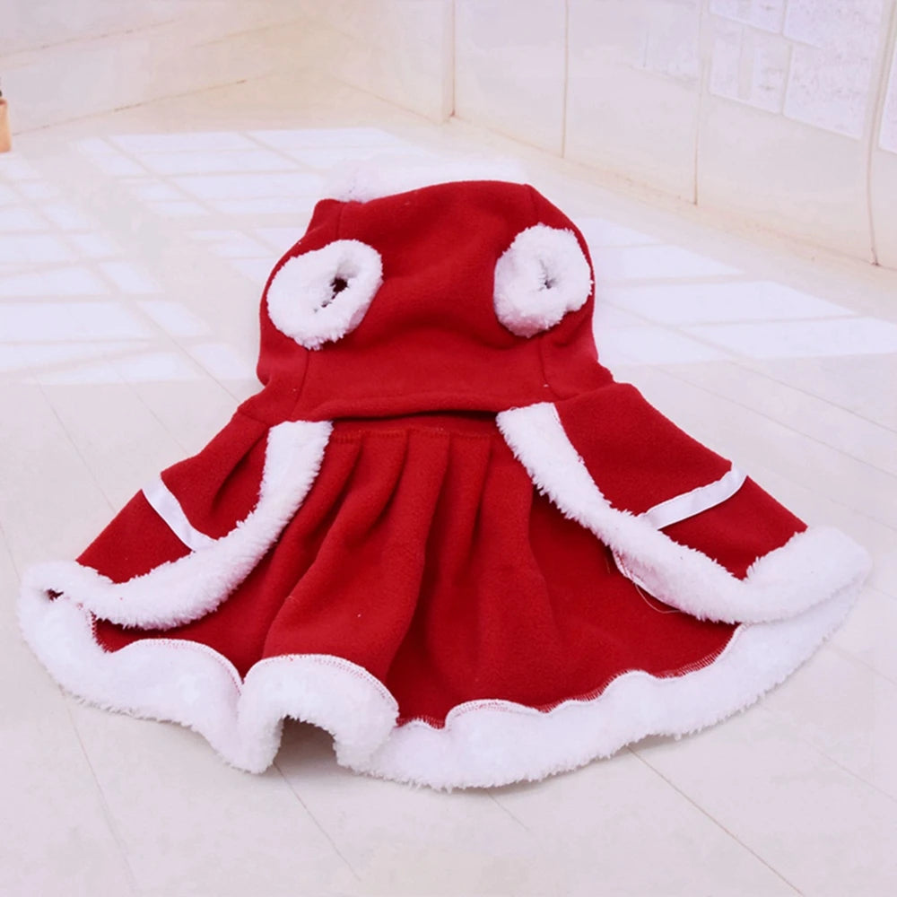 Christmas Dog Dresses For Small Dogs Autumn Winter Pet Dog Bow Tie Skirt Xmas Fancy Princess Puppy Dress Dog Costume