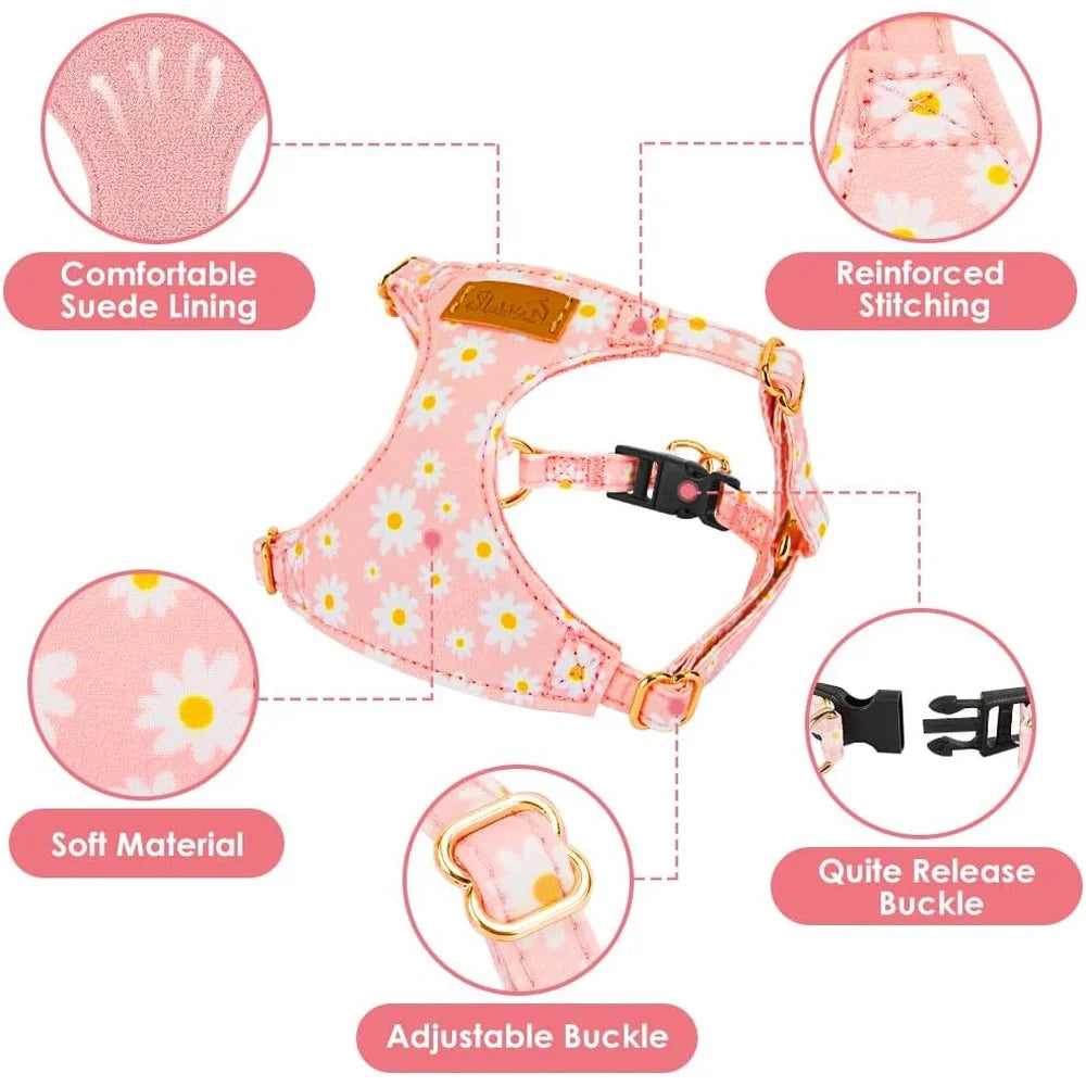 Pet Harmony No Pull Adjustable Floral Pattern Dog Harness