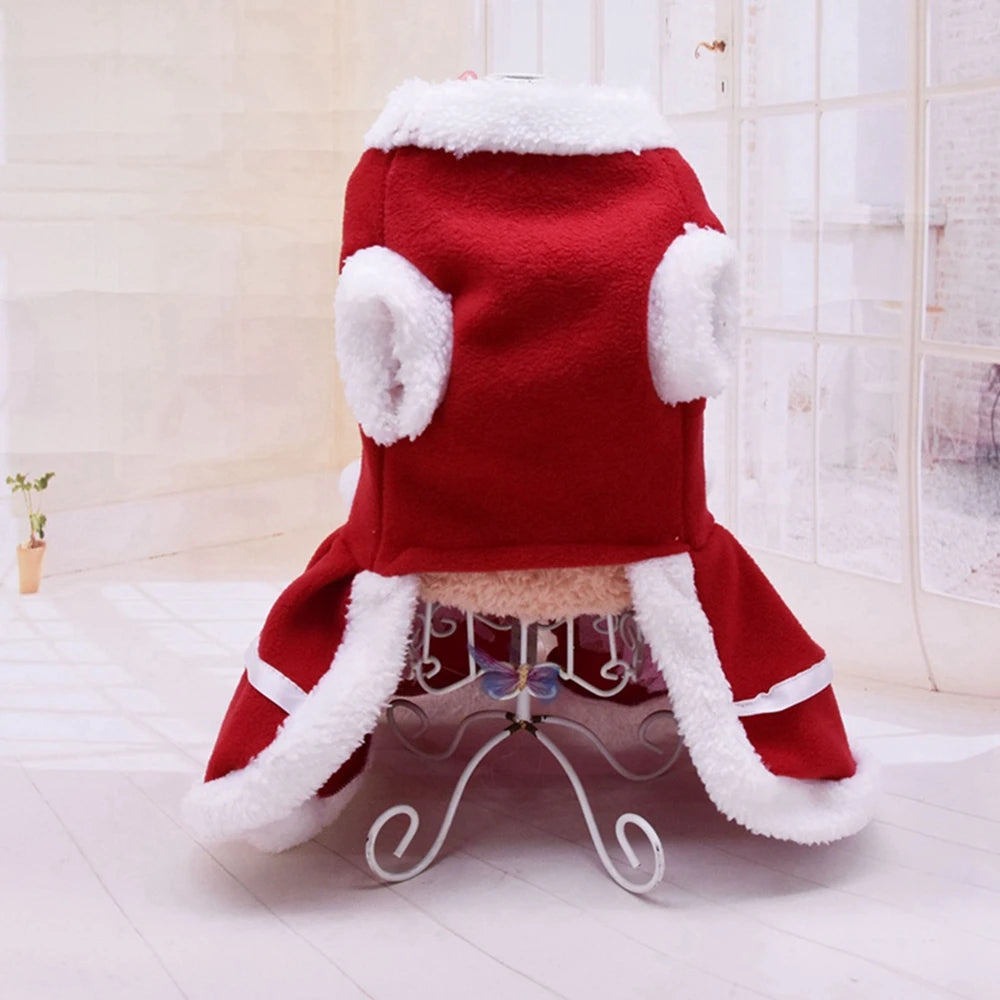 Christmas Dog Dresses For Small Dogs Autumn Winter Pet Dog Bow Tie Skirt Xmas Fancy Princess Puppy Dress Dog Costume