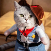 Halloween Pet Cowboy Costume With Hat For Cats And Dogs