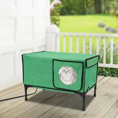 Heated Cat House With Adjustable Timer And Anti Scratch Pad
