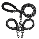 Pet Dog Double Leashes Elastic Rope Two Heads Nylon Two Dogs Collars Harness Leads Dog Leashes Dogs Leash Way Coupler Walk Two