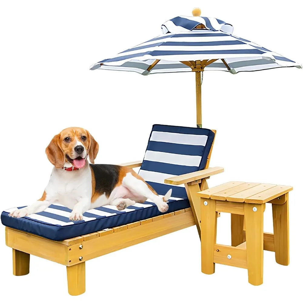 Elevated Dog Bed for Large Dogs with Waterproof Canopy | Indoor/Outdoor Pet Chaise for Backyard, Pool, Beach | Removable Cushion