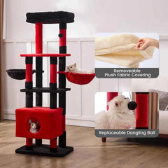 Extra Large Multi Level Cat Tree Tower Heavy Duty Furniture Sisal Scratching Post Hammock Condo Platform