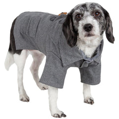 Static Rivited Fashion Collared Wool Pet Coat,Vintage Horn Button Wool Blend Dog Coat Thick Warm Two‑leg Pet Jacket Turn‑down Collar Pocket Design Windproof Cold‑Resistant Outfit for Medium Small Dogs Autumn Winter Outd