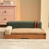 Modern Oak Veneer Scratch Resistant Wooden Pet Bed With Cushion