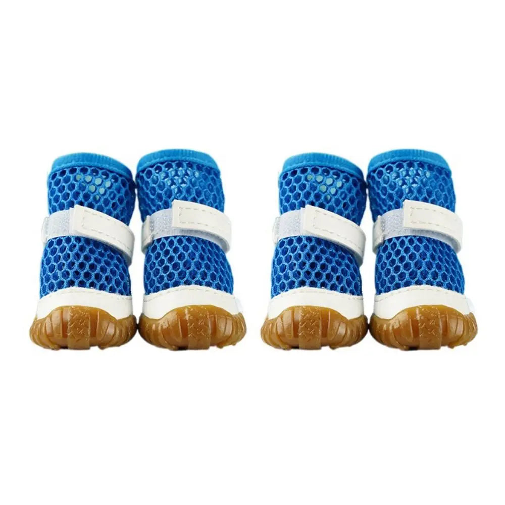 Su Dog Shoes Breathable Dog Net Shoes Soft PVC Hollow Out Dog Shoes Anti-Slip Dog Sandals Shoes Outdoor