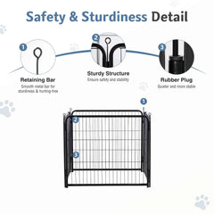 JHK 4 Panels Metal Dog Playpen Pet Fence 24 Inch to 40 Inch Foldable Large Dog Puppy ExercExercise for Yard Gate Camping Outdoor