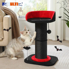 Large Cat Scratching Post for Indoor Gothic Cat Tree Tall Cat Scratcher with Thick Scratching Post Removable Cat Bed Spring Ball