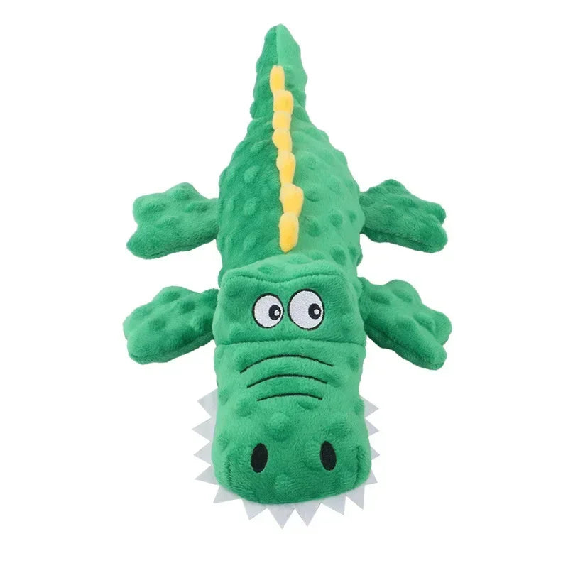 Soft Plush Pet Dog Squeaky Chew Toys Stuffed Crocodile for Small Large Dogs Cat Cute Interactive Squeak Toy Durable