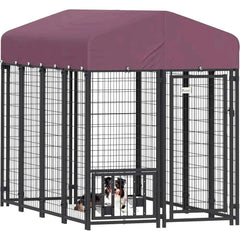 Heavy Duty Outdoor Dog Kennel With Adjustable Bowls And Lock