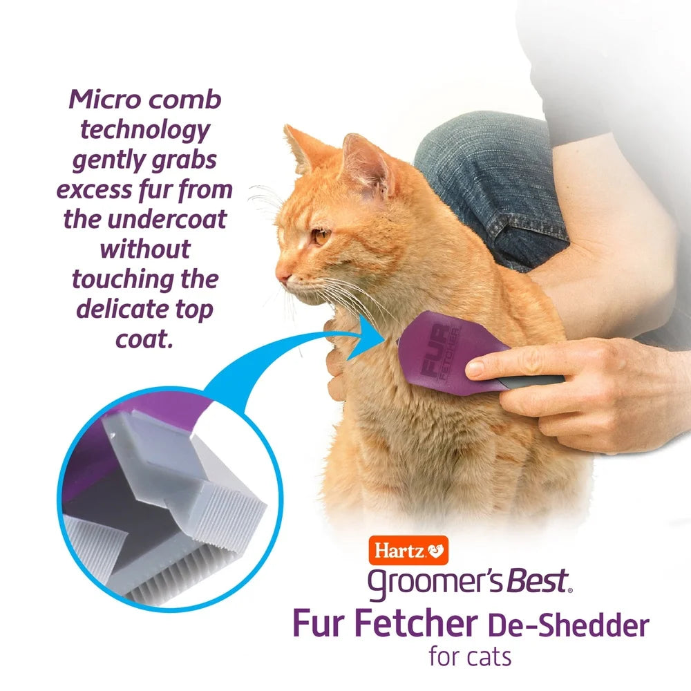 XMSJ Cat De-Shedding Tool Ergonomic Fur Fetcher For Removing Loose Undercoat Grooming