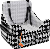 Dog Car Seat for Small/Medium Dogs up to 35lbs, 4-Pocket Storage Memory Foam Dog Booster Seat, Detachable Washable Pet Car Seat with Safety Belt, Outdoor & Indoor Use