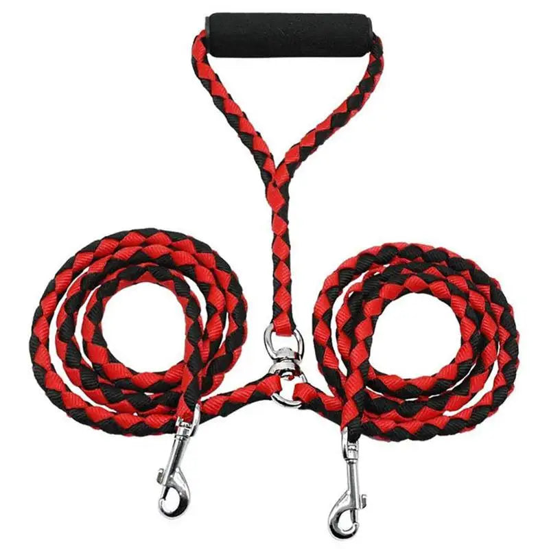 Pet Double Leash 360 Degree Rotation Knotless Pet Walking Leash With Double End Dog Walking Leash Nylon Free Safe Traction Ropes