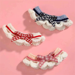 Cute Bow-knot Hand-knitted Saliva Towel Kitten Cat Puppy Adjustable Collar Pet Decorative Dog Cat Collar Pet dog Accessories