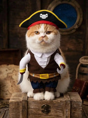 Halloween Pet Pirate Costume For Cats And Dogs Cosplay