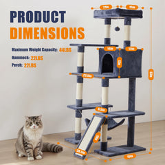 JHK Cat Tree Multi Cat Climbing Tower For Indoor Cats