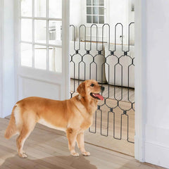 Metal Retractable Door Barrier Foldable Safety Dog Gate Chew Proof