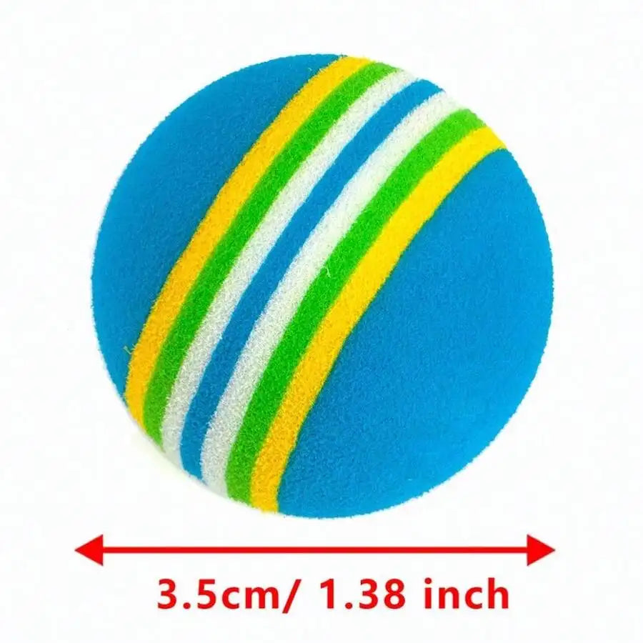 Rainbow Striped Soft EVA Foam Cat Toy Balls For Cats