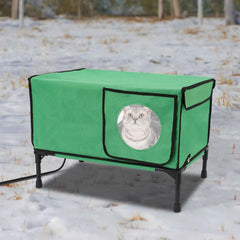 Heated Cat House With Adjustable Timer And Anti Scratch Pad