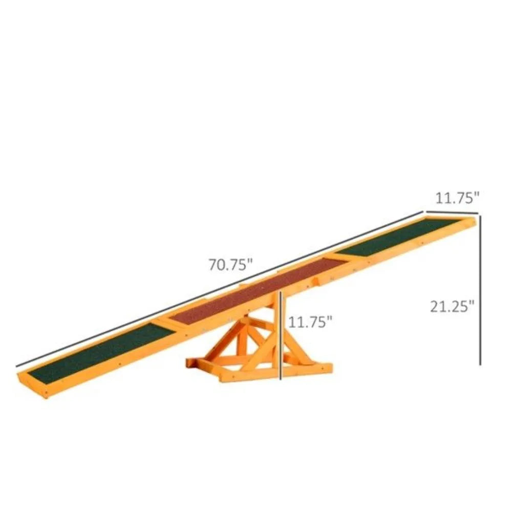 Dog Agility Ramp,Pet Seesaw,Fir Wood Large Dog Exercise Platform with Anti-Slip Surface,Dog Agility Ramp