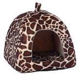 Strawberry Puppy Kennels Washable Pets Cave Sofa Half-Closed Fluffy Dogs Room Pets Sleeping Nest for Winter Indoor