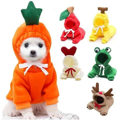 WANGMEOW Cute Fruit Dog Clothes Warm Fleece Hoodies For Small Pets