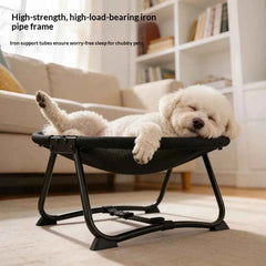 Elevated Folding Pet Cat Chair Bed Breathable Mesh Mat High Load Bearing Detachable Washable Cooling Raised Cat Cot Bed Summer Heat Dissipation Sleeping Nest For Kitten Small Dogs Indoor Use pet bed