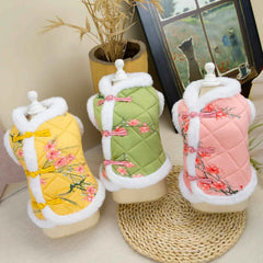 Chinese Style Pet Dog Tang Suit Winter Warm Vest Clothing