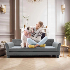 Heavy Duty Pet Sofa Large Raised Dog Bed Cushioned Sofa Softly Pet Cat Bed Puppy Sofa Couch Lounge Bed