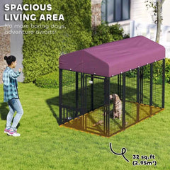 Heavy Duty Outdoor Dog Kennel With Adjustable Bowls And Lock