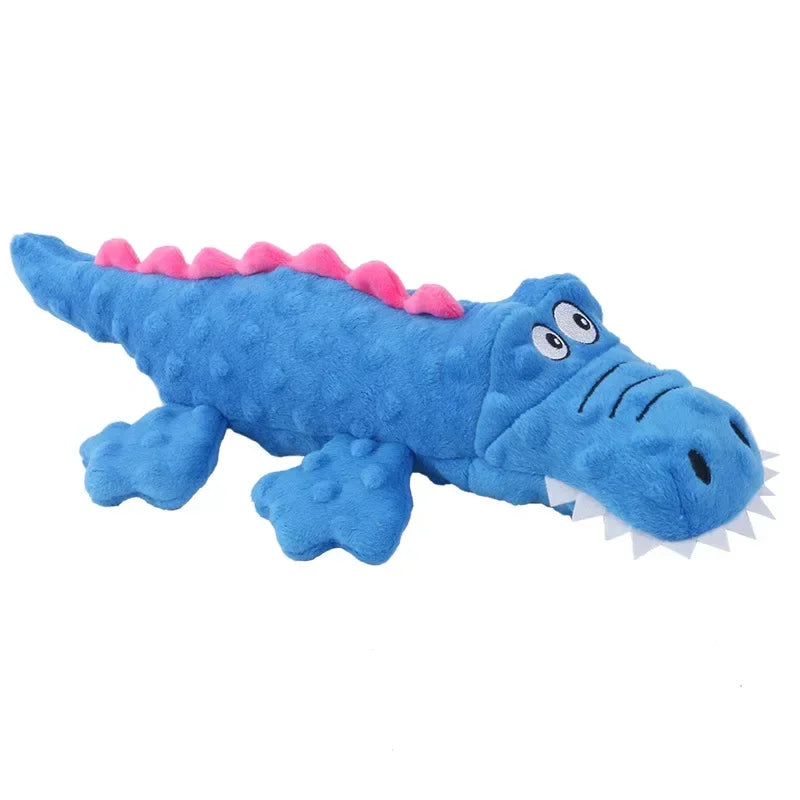 Soft Plush Pet Dog Squeaky Chew Toys Stuffed Crocodile for Small Large Dogs Cat Cute Interactive Squeak Toy Durable