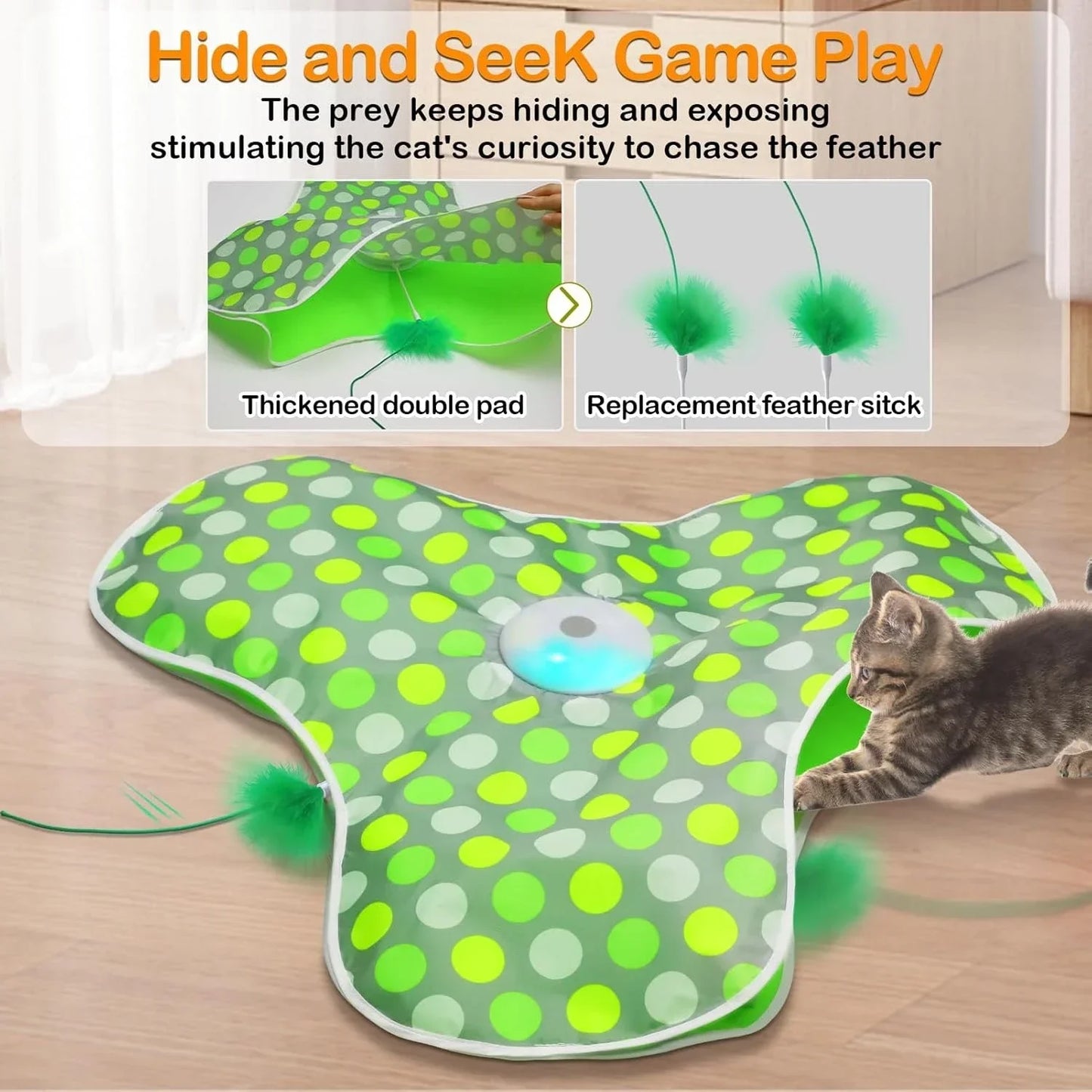 Smart Interactive Hide And Seek Cat Toy With Squeaky Mouse