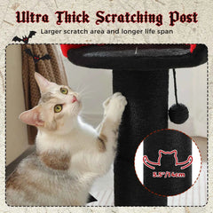 Large Cat Scratching Post for Indoor Gothic Cat Tree Tall Cat Scratcher with Thick Scratching Post Removable Cat Bed Spring Ball