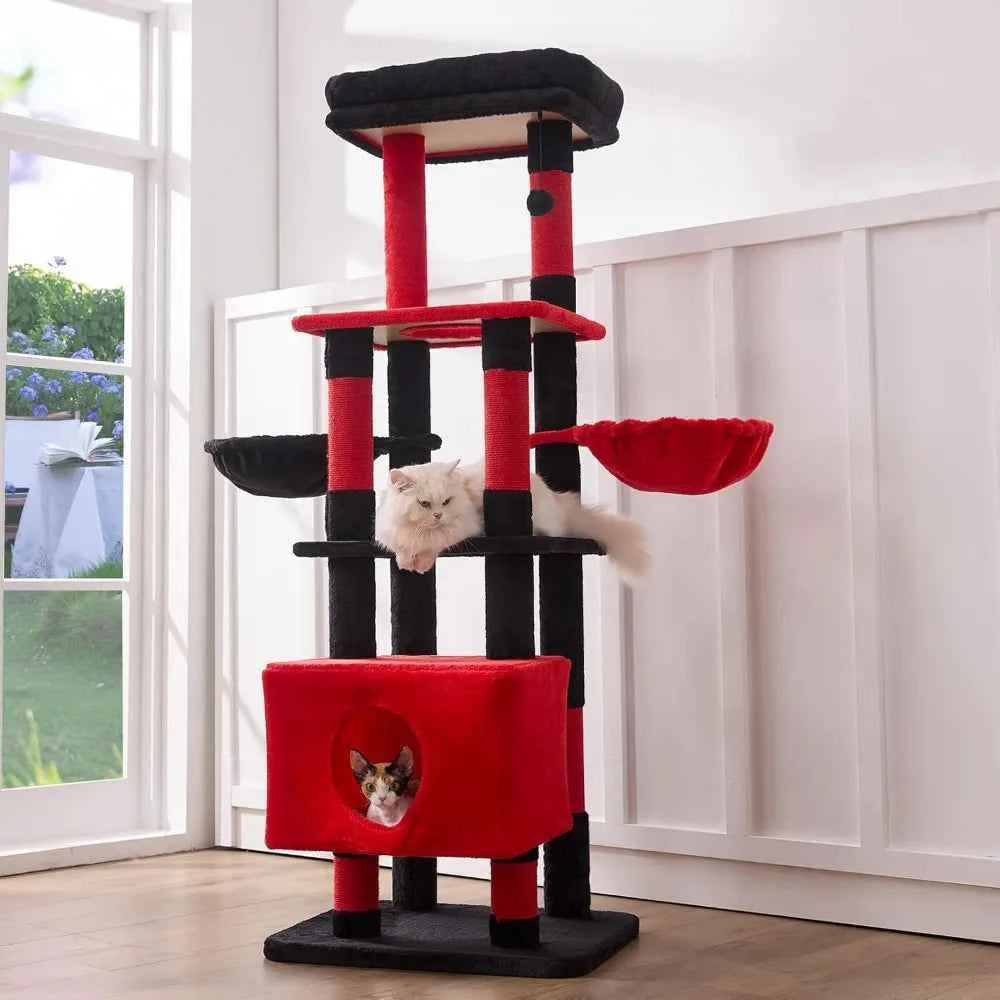 Extra Large Multi Level Cat Tree Tower Heavy Duty Furniture Sisal Scratching Post Hammock Condo Platform