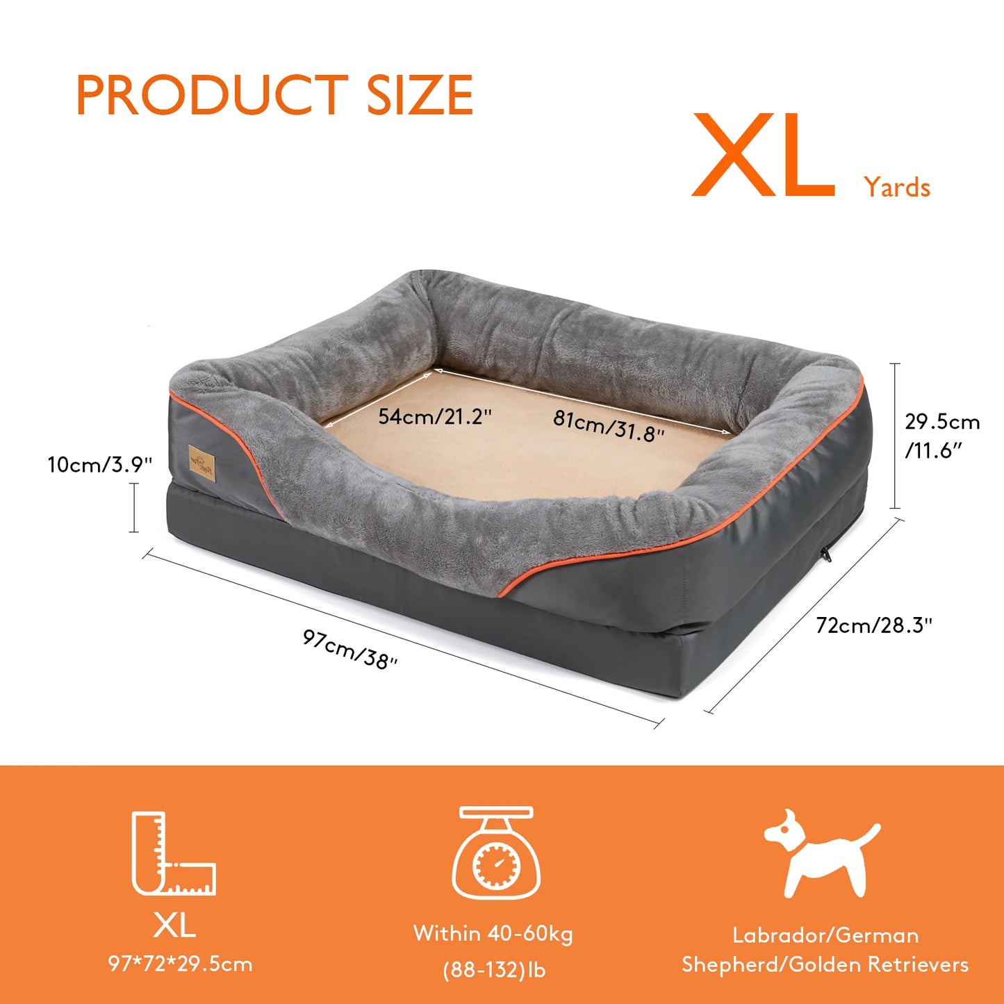 BINGOPAW Dog Bed Soft Comfortable Anti Allergy Fleece Waterproof