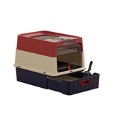 Fully Covered Cat Litter Box Pull Out Drawer Scoop