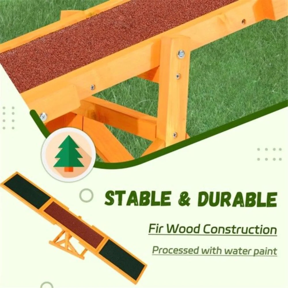 Dog Agility Ramp,Pet Seesaw,Fir Wood Large Dog Exercise Platform with Anti-Slip Surface,Dog Agility Ramp