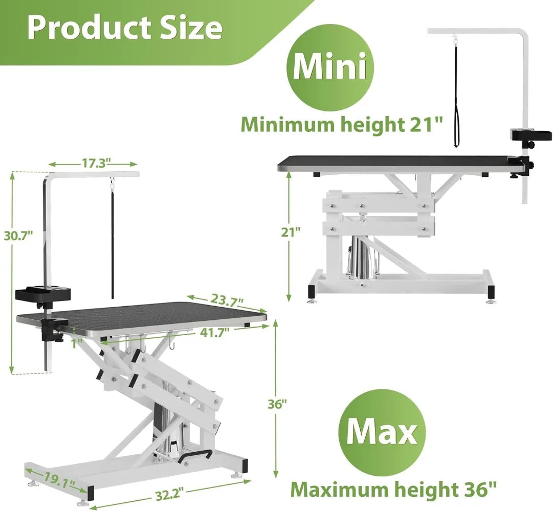 Hydraulic Pet Grooming Table With Anti Static Top Z Lift