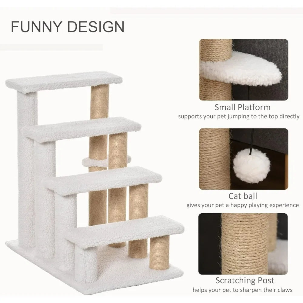 Pet Harmony Supplies Cat Steps Carpeted Ladder Kitten Tree